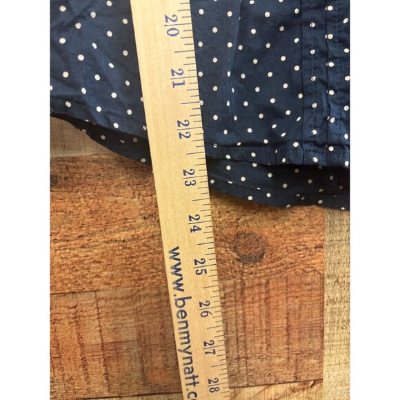 Tommy Hilfiger Womens Navy Polka Dot Short Sleeve Button-Up Shirt S - Picture 3 of 7
